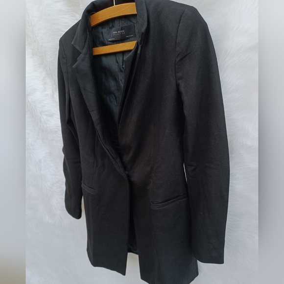 Zara Basic Black Trench Coat - Picture 4 of 10